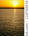 Red sunset over the Red Sea off the coast of Egypt 118748416