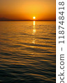 Red sunset over the Red Sea off the coast of Egypt 118748418