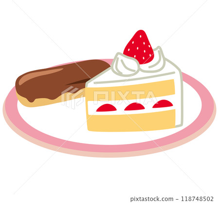 Sweets Strawberry cake Eclair 118748502