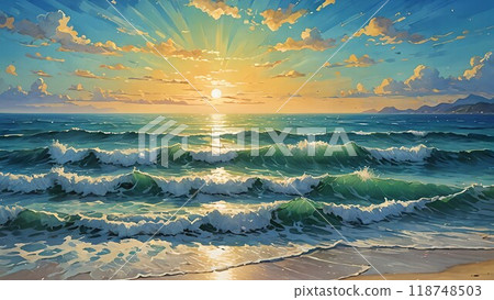 Sunset over the horizon 118748503