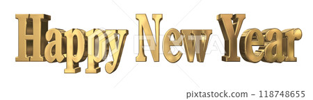 3DCG letters "Happy New Year" in gold 3DCG letters "Happy New Year" in gold 118748655