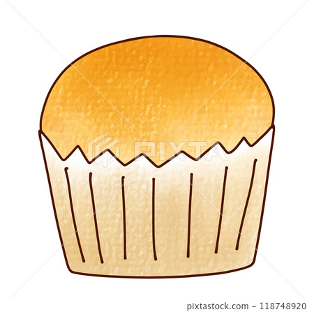 A simple, relaxed cupcake in analog style 118748920