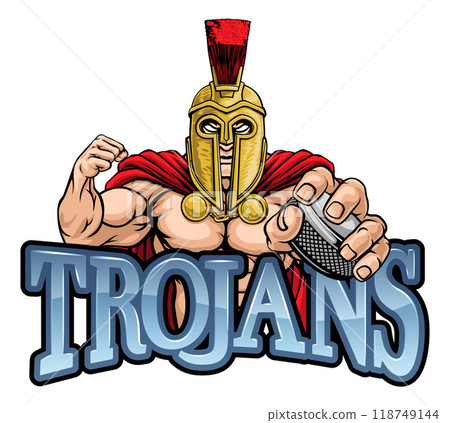 Trojan Man Ice Hockey Sports Team Mascot 118749144
