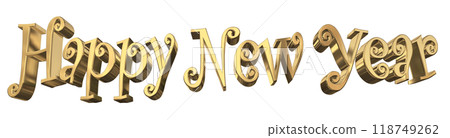 3DCG人物「新年快樂/新年快樂」金、金 118749262