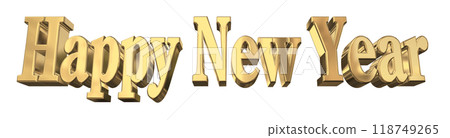3DCG人物「新年快樂/新年快樂」金、金 118749265
