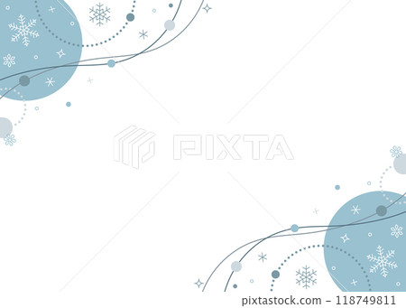 Winter image frame, circle and snowflake decoration 118749811