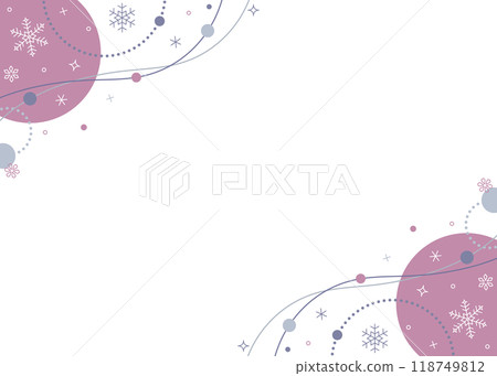 Winter image frame, circle and snowflake decoration 118749812