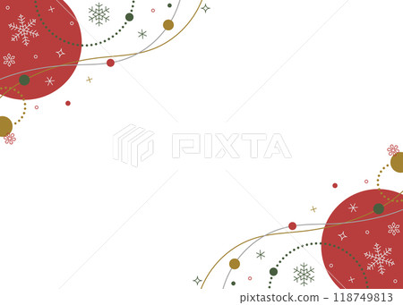 Winter image frame, circle and snowflake decoration, Christmas colors 118749813