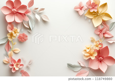 Pastel color flower frame 118749860