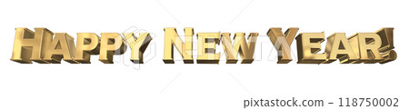 3DCG letters "Happy New Year" in gold 3DCG letters "Happy New Year" in gold 118750002