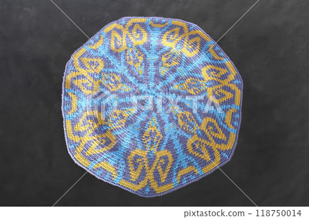 Handmade knitted items. Knitted fabric made of colored threads. cardigan pattern Handmade knitted items. Knitted fabric made of colored threads. cardigan pattern 118750014