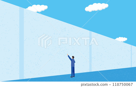 High wall and businessman High wall and businessman 118750067