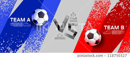 Soccer bannerTemplate , Football banner, VS , match day, layout design. 118750327