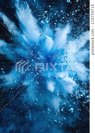 Explosive Color Burst in Blue and Pink Hues 118750718