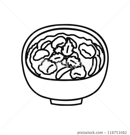 Oyakodon line drawing Oyakodon line drawing 118751082