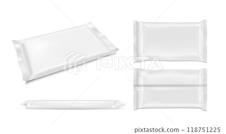 White blank foil food snack pack for chips, candy and other products 118751225