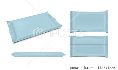 White blank foil food snack pack for chips, candy and other products 118751226