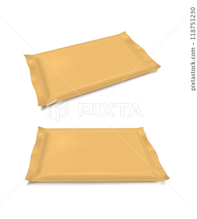 Orange blank foil food snack pack for chips, candy and other products Orange blank foil food snack pack for chips, candy and other products 118751230