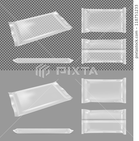 Transparent foil snack pack for chips, candy and other products 118751233