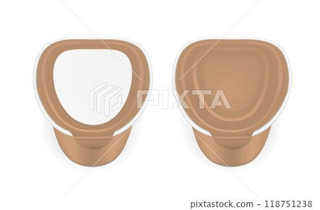 Brown blank metal tincan for pate, fish, beans and other products. Mock up tin can 118751238