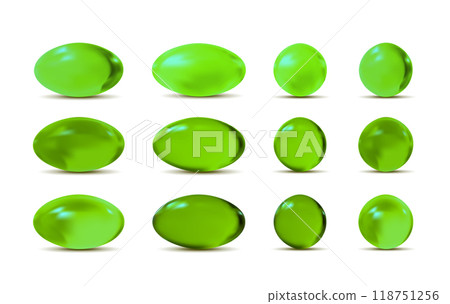 Green vector 3d pills 118751256