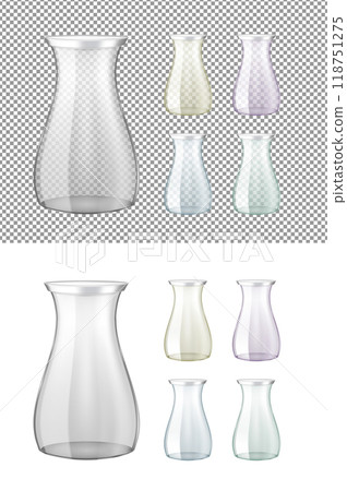 Transparent glass jar with metal lid. Wine bottle 118751275