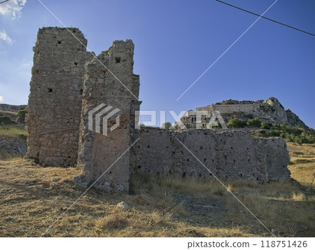 Ruins of an ancient church in Caltabellotta, Sicily 118751426