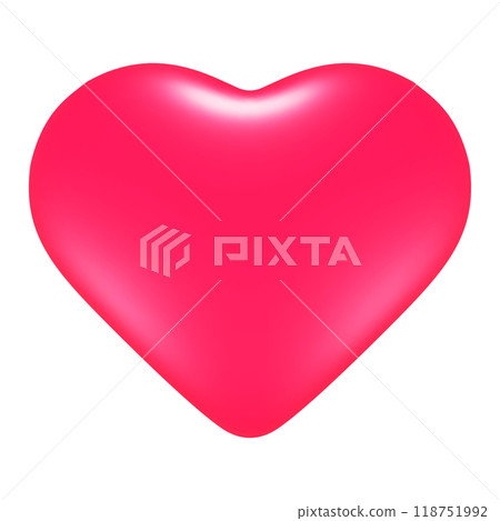 3d glossy pink heart. Vector illustration 118751992