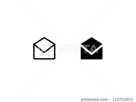Simple mail icon, open 118752033