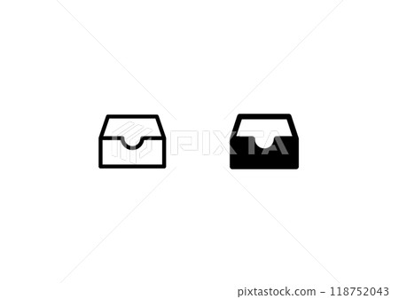 簡單的收件匣圖標 簡單的收件匣圖標 118752043