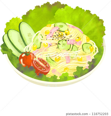 義大利麵沙拉沙拉插畫 118752203