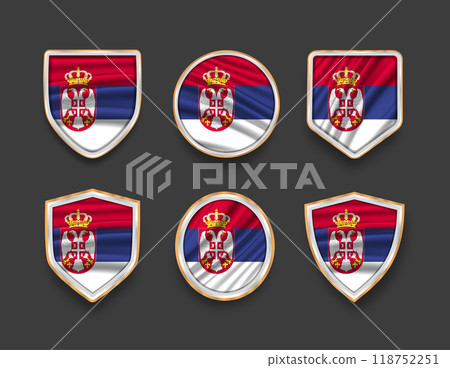 set of flags in frames with various frame shapes set of flags in frames with various frame shapes 118752251