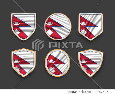 set of flags in frames with various frame shapes set of flags in frames with various frame shapes 118752300