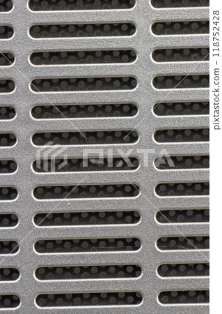 ventilation grille made of plastic painted with silver paint 118752428