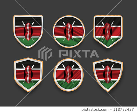 set of flags in frames with various frame shapes set of flags in frames with various frame shapes 118752457