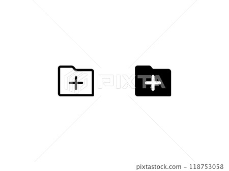 Simple add folder icon Simple add folder icon 118753058
