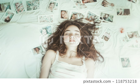一個年輕女子在回憶中沉睡 118753218