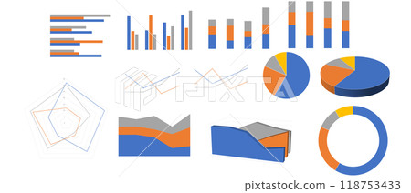 Graph illustration set Graph illustration set 118753433