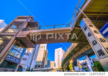Yokohama cityscape in September, Japan. View of Sakuragicho Station, New South Exit, Yokohama City Hall, etc. from Noge-koji on the 26th Yokohama cityscape in September, Japan. View of Sakuragicho Station, New South Exit, Yokohama City Hall, etc. from Noge-koji on the 26th 118753527