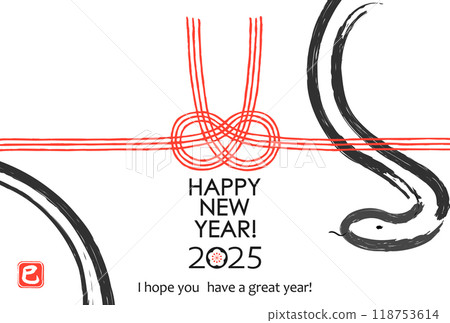 2025 Year of the Snake New Year's Card Mizuhiki Decoration 2025 Year of the Snake New Year's Card Mizuhiki Decoration 118753614