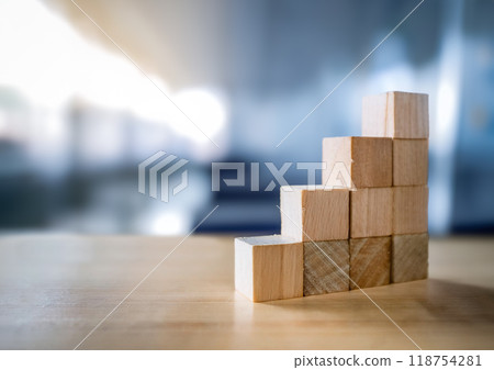 辦公室背景，塊向右上升 118754281