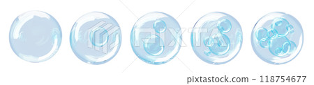 3d set of blue collagen serum drops with water molecule cell structure render. Cosmetic skin care vitamin balls, hyaluronic acid bubbles or liquid transparent spheres moisture essence. 3D illustration 3d set of blue collagen serum drops with water molecule cell structure render. Cosmetic skin care vitamin balls, hyaluronic acid bubbles or liquid transparent spheres moisture essence. 3D illustration 118754677