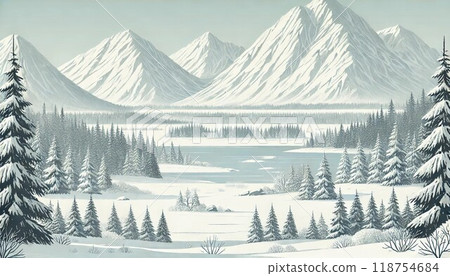 一座積雪覆蓋的山 118754684