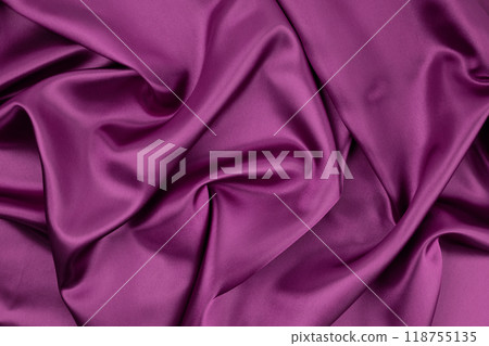 Purple fabric cloth texture for background and design art work, beautiful crumpled pattern of silk. 118755135