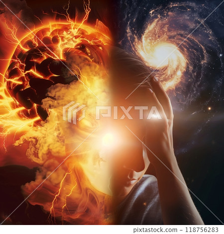 magnetic storms on the sun. magnetic fluctuations and influence on people. headache 118756283