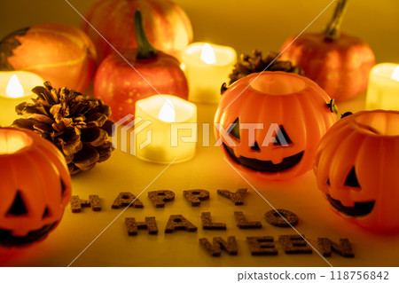 Warm candles on Halloween night Warm candles on Halloween night 118756842
