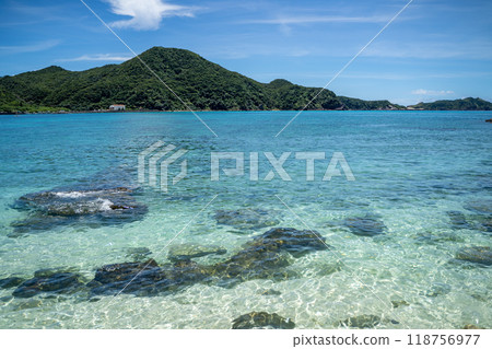 渡嘉敷島上美麗的阿哈倫海灘 渡嘉敷島上美麗的阿哈倫海灘 118756977