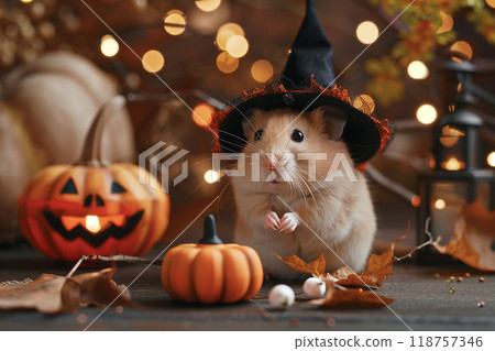 Hamsters enjoying Halloween 118757346