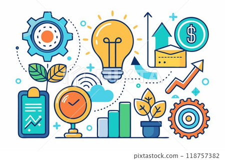 Business idea icon. Creative lightbulb concept. Web strategy technology. Success and innovation solution. Infographic and office symbol 118757382
