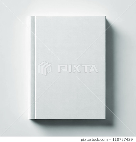 White hardcover book mockup, ideal for your cover design and branding. White hardcover book mockup, ideal for your cover design and branding. 118757429